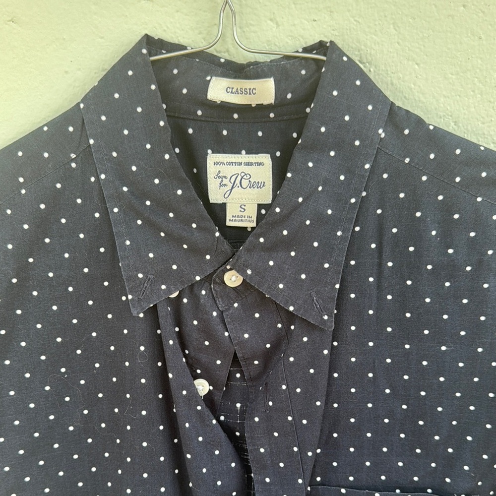 J.Crew Classic Gray Polka Dot Shirt